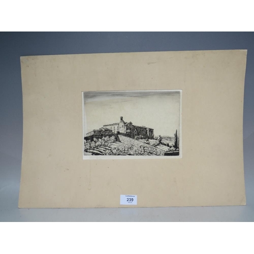 239 - HENRY GEORGE RUSHBURY (1889-1968). Study of St. Agostino, S. Gimignano, signed in pencil lower middl... 