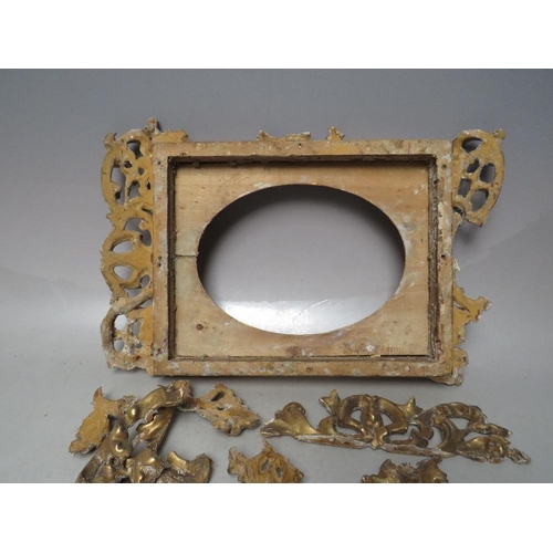 290 - TWO 19TH CENTURY FLORENTINE FRAMES, oval site of one 19 x 13 cm, rebate 23 x 17 cm, in need of exten... 