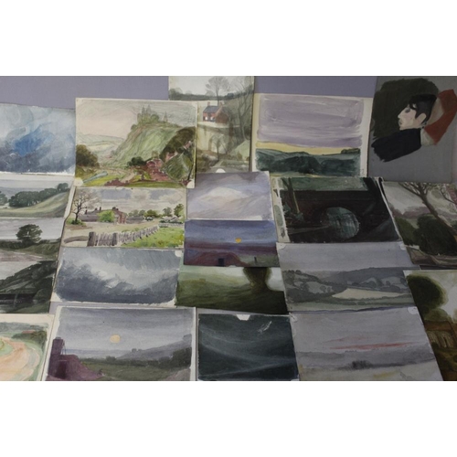 314 - A LARGE QUANTITY OF PENCIL SKETCHES, DRAWING, WATERCOLOURS AND OILS, of mainly landscapes, portraits... 