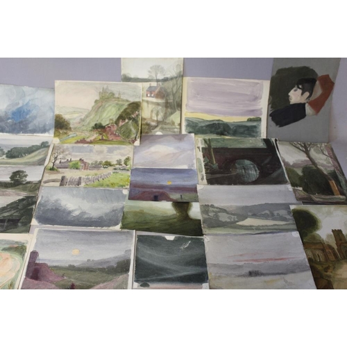 314 - A LARGE QUANTITY OF PENCIL SKETCHES, DRAWING, WATERCOLOURS AND OILS, of mainly landscapes, portraits... 