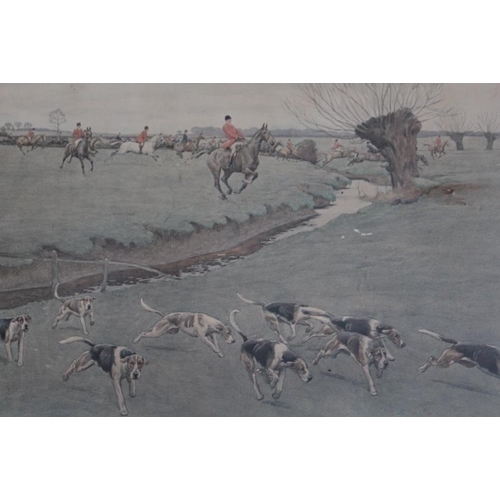 370 - CECIL ALDIN (1870-1935). A pair of hunting prints, signed lower left in pencil, framed and one glaze... 