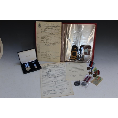 907 - WWII NAVEL MEDALS AND COLLECTABLES FROM LIEUTENANT R.C.JONES JX278831 R.N.V.R, to include the certif... 