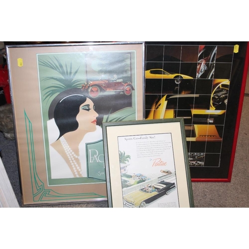 117 - A COLLECTION OF MOTOR RELATED PRINTS TO INCLUDE TWO SIGNED LIMITED EDITION BARRY ROWE PRINTS ENTITLE... 