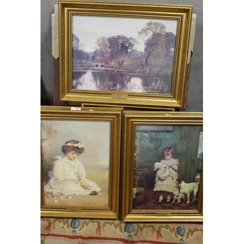 59 - TWO SETS OF FOUR MODERN GILT FRAMED PRINTS (8)