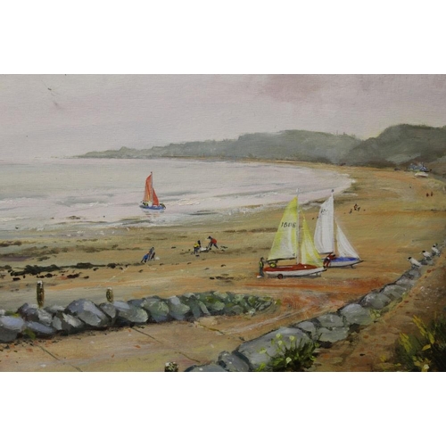 69 - A GILT FRAMED OIL ON BOARD ENTITLED PORLOCK BAY BY DAVID ALLEN SIGNED LOWER RIGHT AND ENTITLED VERSO... 