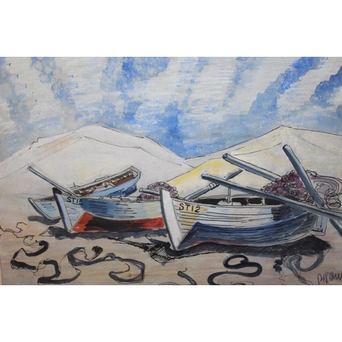 75 - (XX). A beach scene with boats 'Fishing Boasts at Bottels Bay, Cape Peninsula, South Africa' see ver... 