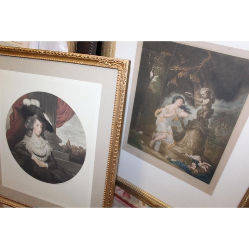 76 - A LARGE QUANTITY OF ASSORTED PRINTS ETC. TO INCLUDE BAXTER PRINTS, SIGNED ENGRAVINGS ETC.