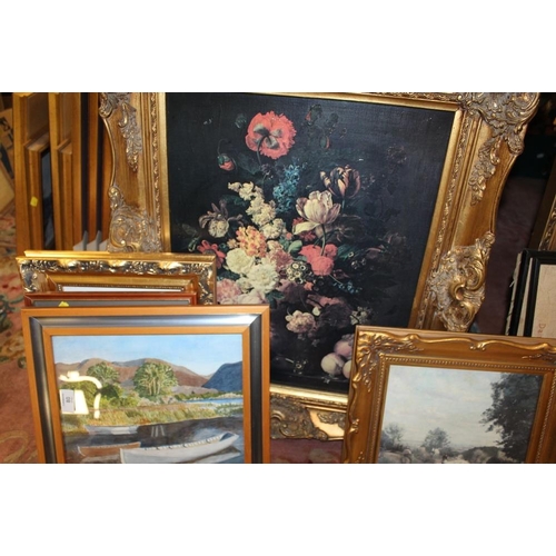 80 - A QUANTITY OF FRAMED WATERCOLOURS AND PRINTS ETC. TO INCLUDE A FRANCIS WELLS ARTISTS PROOF PRINT, SE... 