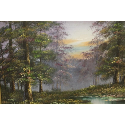 98 - FOUR ASSORTED GILT FRAMED OIL ON CANVASES TO INCLUDE SEASCAPES