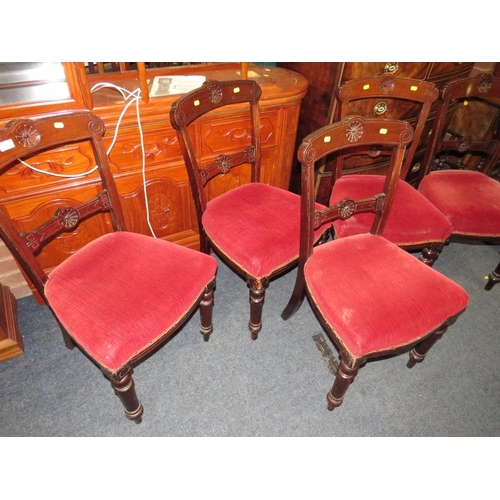 690 - A SET OF FIVE EDWARDIAN MAHOGANY DINING CHAIRS