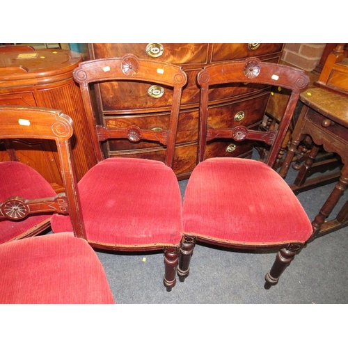 690 - A SET OF FIVE EDWARDIAN MAHOGANY DINING CHAIRS