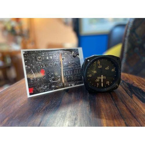 80 - A GENUINE AVRO VULCAN BOMBER AIR SPEED INDICATOR WITH ORIGINAL MANUFACTURING LABELS