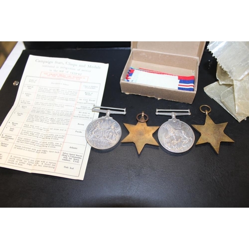 336 - A BOXED SET OF FOUR WWII MEDALS, BOX MARKED E.F.CLARKE  ESQ