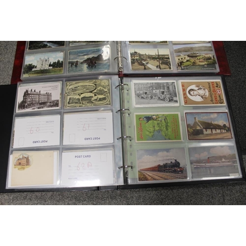 359 - TWO POSTCARD ALBUMS CONTAINING A LARGE QUANTITY OF ASSORTED POSTCARDS TO INCLUDE LOCOMOTIVE INTEREST... 