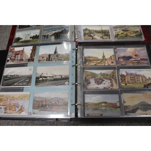 359 - TWO POSTCARD ALBUMS CONTAINING A LARGE QUANTITY OF ASSORTED POSTCARDS TO INCLUDE LOCOMOTIVE INTEREST... 