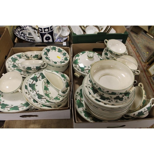 82 - TWO TRAYS OF WEDGWOOD NAPOLEON IVY PATTERN CHINA