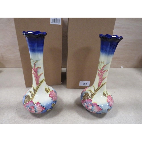 263 - A PAIR OF BOXED OLD TUPTONWARE VASES