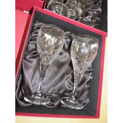 285 - THREE BOXED BRIERLEY CRYSTAL PAIRS OF 280ML BERKELY II GOBLETS