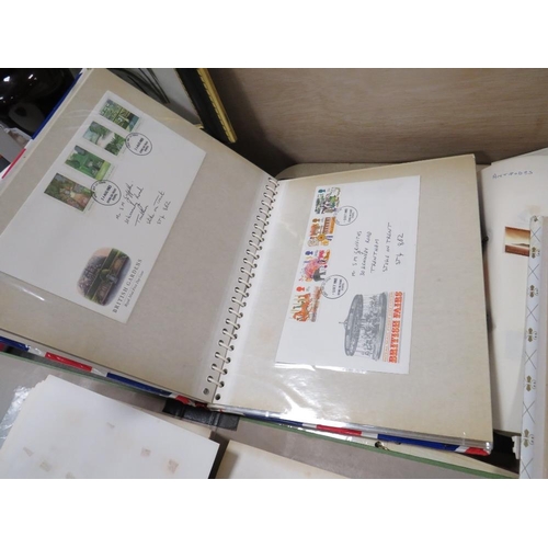 294 - A COLLECTION OF STAMP ALBUMS CONTAINING BRITISH AND WORLD STAMPS, FDC ETC