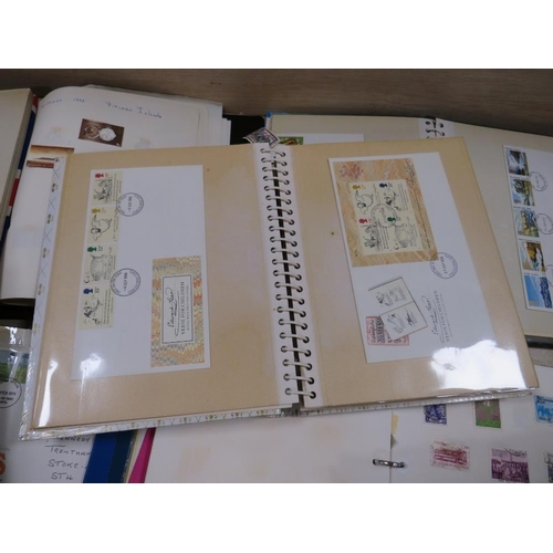 294 - A COLLECTION OF STAMP ALBUMS CONTAINING BRITISH AND WORLD STAMPS, FDC ETC