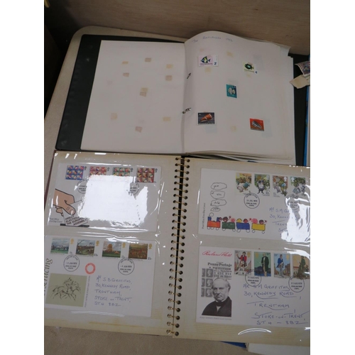 294 - A COLLECTION OF STAMP ALBUMS CONTAINING BRITISH AND WORLD STAMPS, FDC ETC