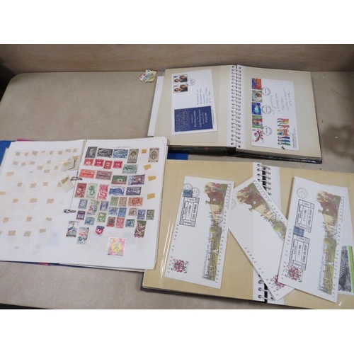 294 - A COLLECTION OF STAMP ALBUMS CONTAINING BRITISH AND WORLD STAMPS, FDC ETC