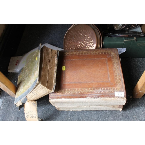 210 - THREE ANTIQUARIAN BOOKS TO INCLUDE A BIBLE