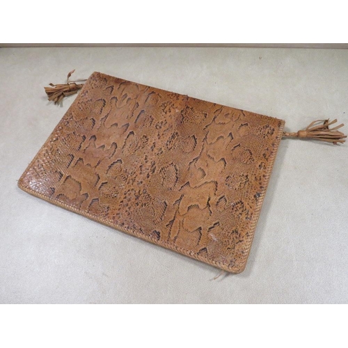 248 - A SNAKESKIN LEATHER FOLDER W- 35CM