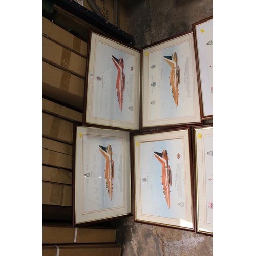 18 - A COLLECTION OF EIGHT 1990S & 2000S FRAMED AND GLAZED LIMITED EDITION RAF RED ARROWS PRINTS WITH SIG... 