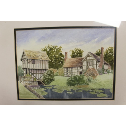 37 - A GILT FRAMED AND GLAZED WATERCOLOUR OF A COUNTRY FARM SIGN G.REEVES 96 TOGETHER WITH A FRAMED AND G... 