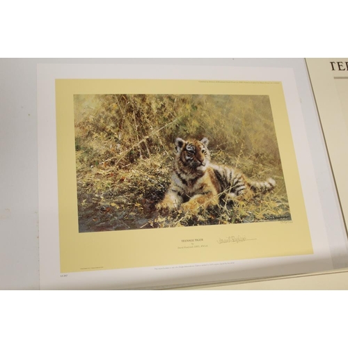 49 - AN UNFRAMED SIGNED LIMITED EDITION DAVID SHEPHERD PRINT ENTITLED 'TEENAGE TIGER' N0. 1395/1500