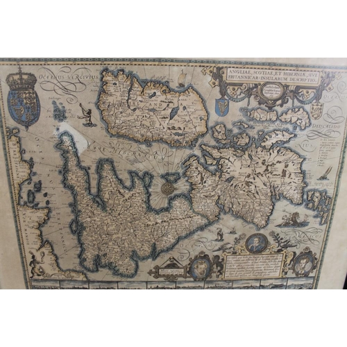 7 - A VINTAGE FRAMED AND GLAZED MAP OF THE UNITED KINGDOM