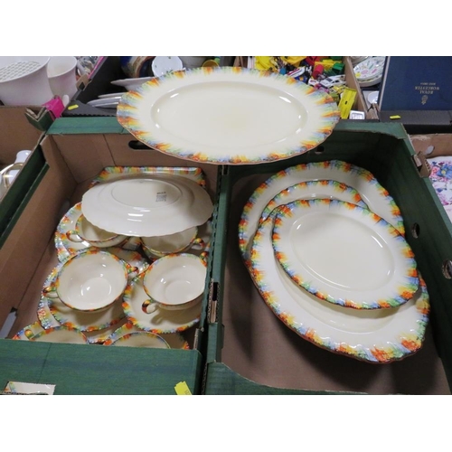 101 - TWO TRAYS OF GRINDLEY CHAMELEON DINNERWARE