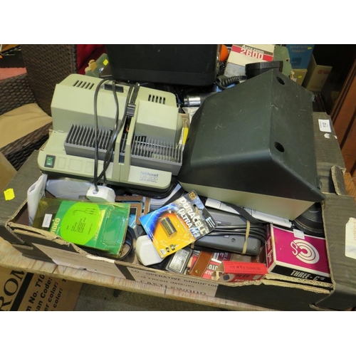 112 - TWO TRAYS OF CAMERA ACCESSORIES ETC