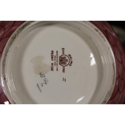 202 - A MALING PEONY ROSE BOWL TOGETHER WITH A NORITAKE EXAMPLE (2)