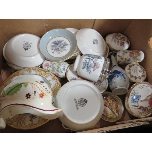 75 - TWO BOXES OF ASSORTED CERAMICS TO INCLUDE COALPORT, ROYAL WORCESTER ETC