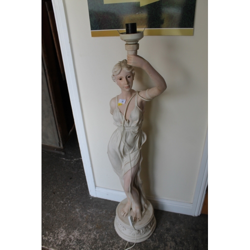 89 - A FEMALE FIGURAL RESIN STANDARD LAMP A/F - ARM MISSING