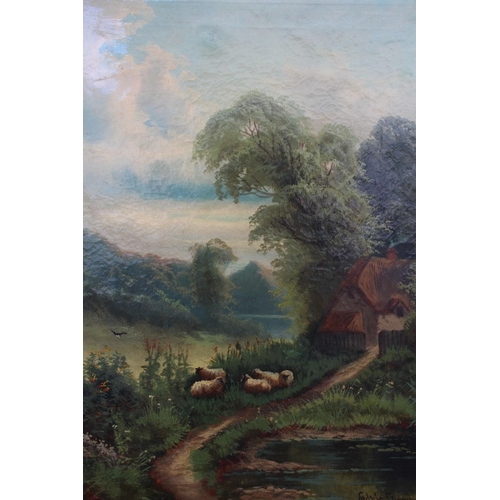 2 - CEDRIC GRAY (XIX-XX). A pair of country landscapes with sheep, signed lower right and dated 1912, oi... 