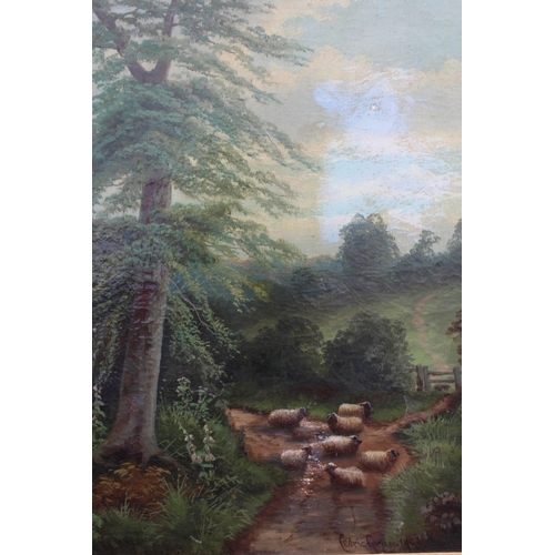 2 - CEDRIC GRAY (XIX-XX). A pair of country landscapes with sheep, signed lower right and dated 1912, oi... 