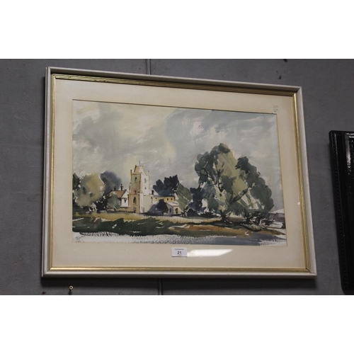 4 - BARKER (XX). British School. an impressionist wooded landscape with church. Signed lower left, water... 