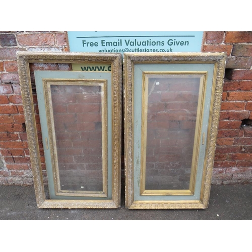 49 - A PAIR OF LATE 19TH / EARLY 20TH CENTURY GILTWOOD PICTURE FRAMES, with inset painted slip, glazed, r... 