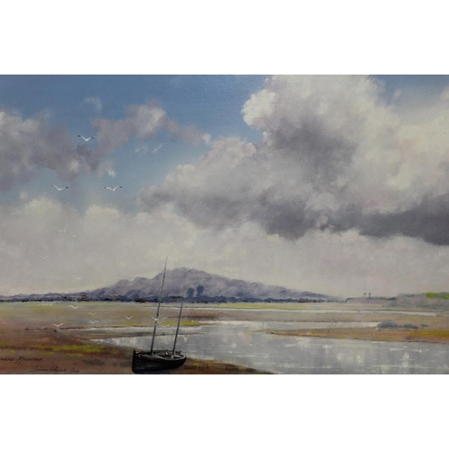 60 - LIONEL ROUSE (1911-1984). 'Holyhead Mountain'. Signed and titled lower left, oil on board, gilt fram... 