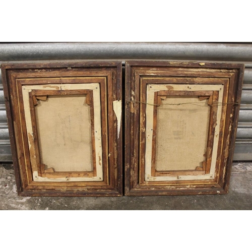 33 - A PAIR OF GILT FRAMED AND GLAZED OIL PAINTINGS OF RIVER SCENES WITH FIGURES SIGNED A L BUTLER