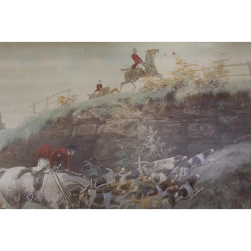 37 - A QUANTITY OF ASSORTED PRINTS TO INCLUDE A SET OF FOUR FRAMED AND GLAZED HUNTING SCENE PRINTS