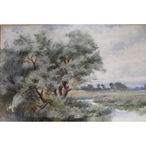 43 - A COLLECTION OF FRAMED AND GLAZED WATERCOLOURS TO INCLUDE A COUNTRY HOUSE SIGNED STANLEY W GIBB, A S... 