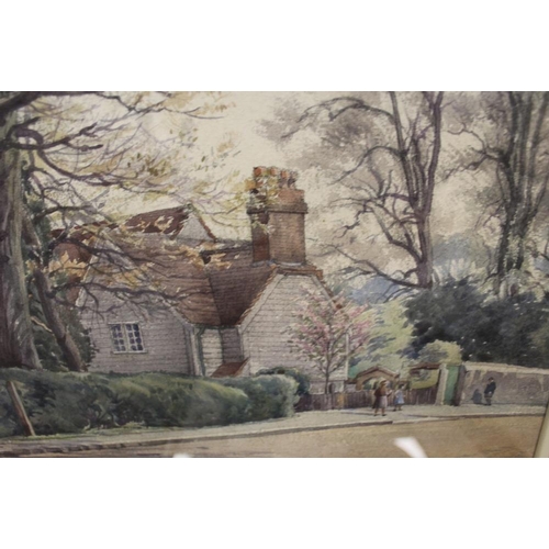 43 - A COLLECTION OF FRAMED AND GLAZED WATERCOLOURS TO INCLUDE A COUNTRY HOUSE SIGNED STANLEY W GIBB, A S... 