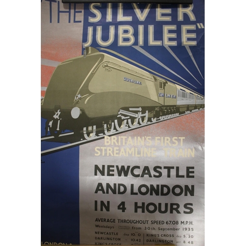 5 - A COLLECTION OF VINTAGE UNFRAMED LOCOMOTIVE / RAILWAY INTEREST POSTERS TO INCLUDE A 'THE SILVER LINE... 