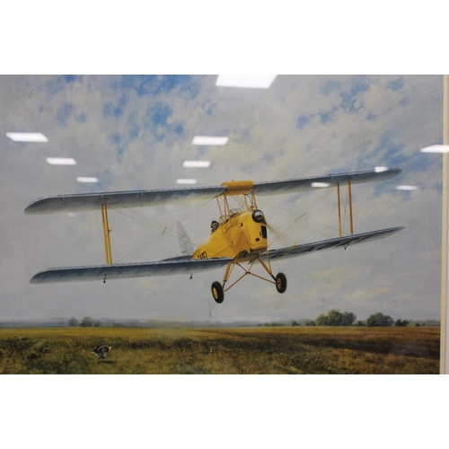 20 - A SIGNED LIMITED EDITION FRAMED AND GLAZED PRINT OF A BI-PLANE ENTITLED 'HAPPY DAYS'BY GERALD COULSO... 