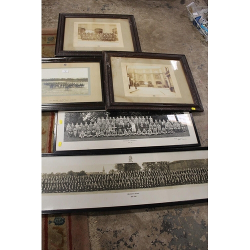 3 - TWO ANTIQUE FRAMED AND GLAZED PHOTOGRAPHS OF POLICE MEN OUTSIDE THE STATION - A/F TOGETHER WITH A PH... 