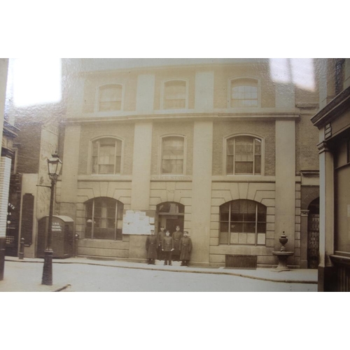 3 - TWO ANTIQUE FRAMED AND GLAZED PHOTOGRAPHS OF POLICE MEN OUTSIDE THE STATION - A/F TOGETHER WITH A PH... 